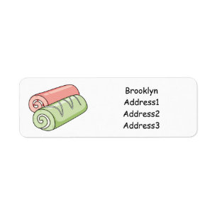 Swiss roll / roll cake cartoon illustration return address label