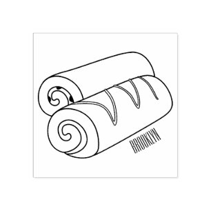 Swiss roll / roll cake cartoon illustration rubber stamp