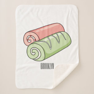Swiss roll / roll cake cartoon illustration sherpa blanket