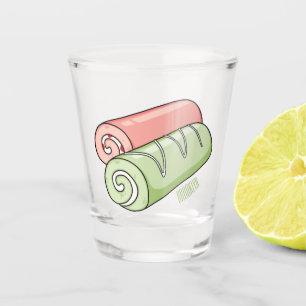Swiss roll / roll cake cartoon illustration  shot glass