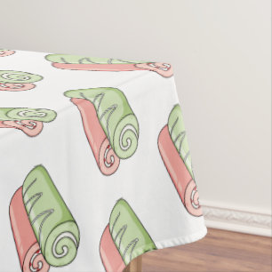 Swiss roll / roll cake cartoon illustration  tablecloth