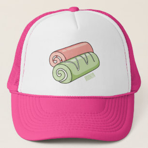 Swiss roll / roll cake cartoon illustration trucker hat