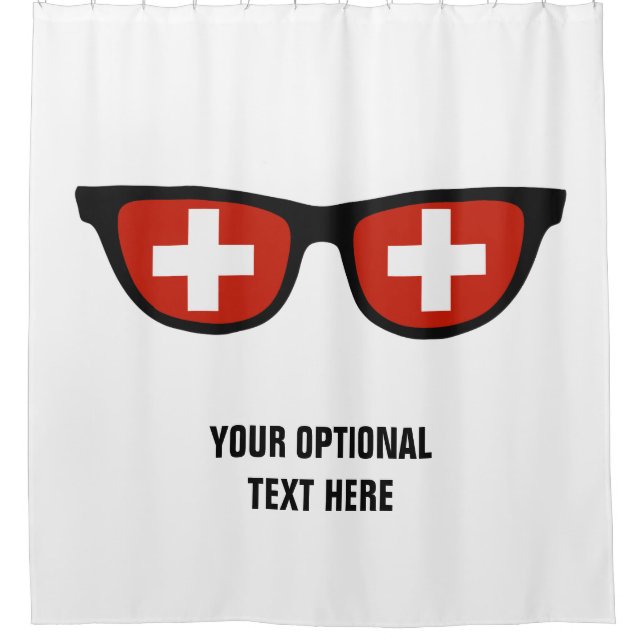 Swiss Shades custom shower curtain (Front)