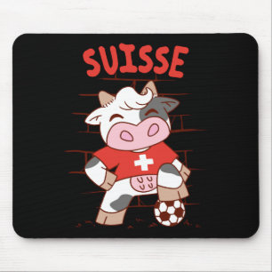 Swiss Soccer Cow Football Fan Switzerland Flag T S Mouse Pad