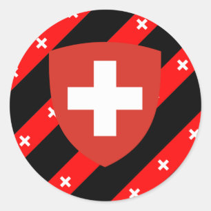 Swiss stripes flag classic round sticker