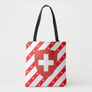 Swiss stripes flag tote bag