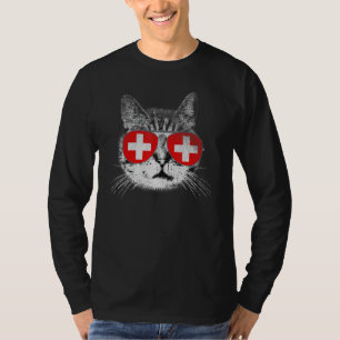 Swiss Switzerland Flag Country Roots Cat  Pride T-Shirt