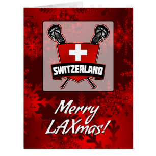 Swiss Switzerland Lacrosse Shield Christmas Card