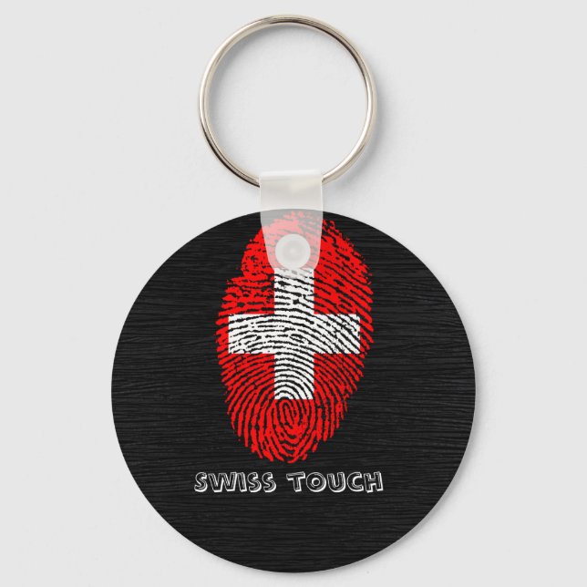 Swiss touch fingerprint flag key ring (Front)