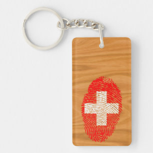 Swiss touch fingerprint flag key ring