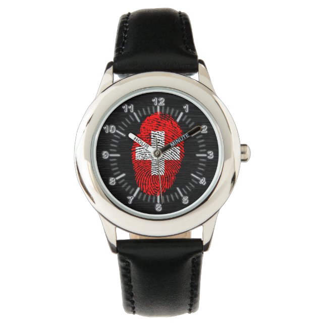 Swiss touch fingerprint flag watch (Front)