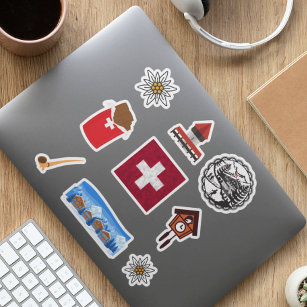 Swiss Travel Adventure Icons Collection 