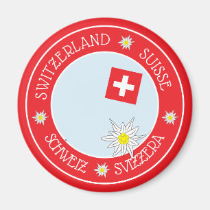 Swiss Travel Souvenir Red Refrigerator Magnet