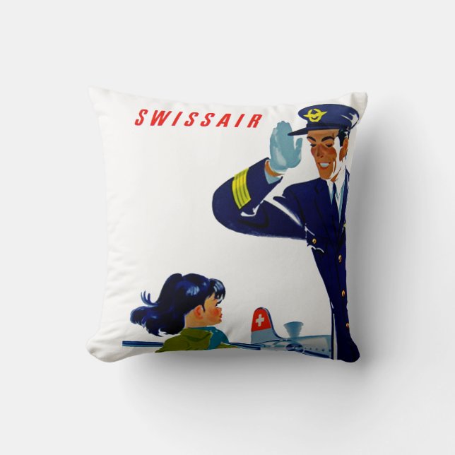 Swissair Little Girl Cushion (Front)