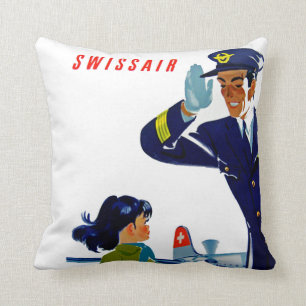 Swissair Little Girl Cushion