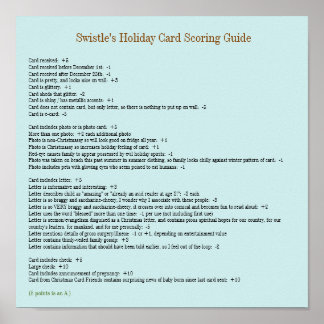 Swistle Holiday Card Scoring Guide Poster 11x11