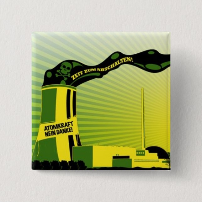 switch off 15 cm square badge (Front)