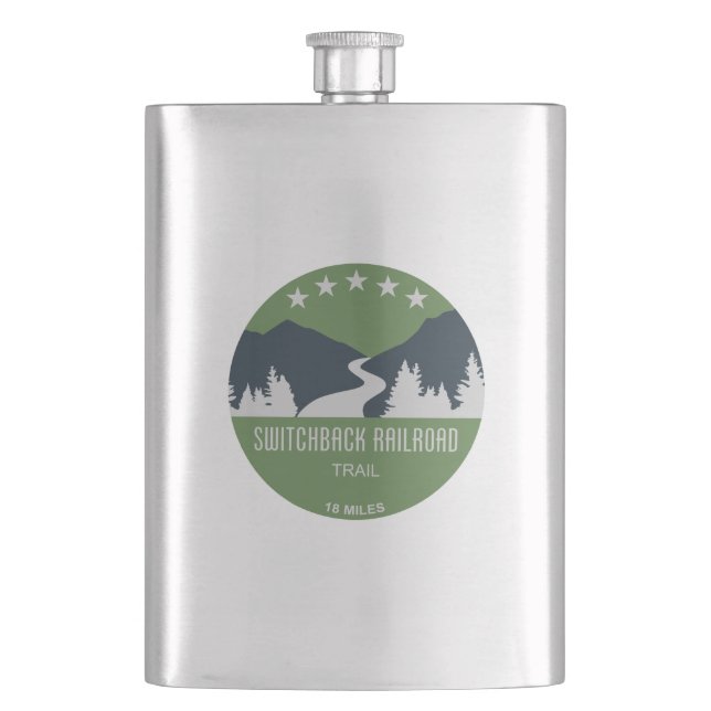 Switchback Railroad Trail Hip Flask (Front)