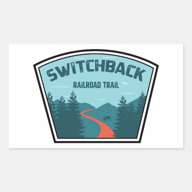 Switchback Railroad Trail Rectangular Sticker (Front)