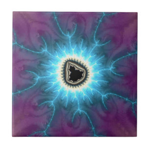 Switched On Mandelbrot Shocking Fractal Abstract Ceramic Tile