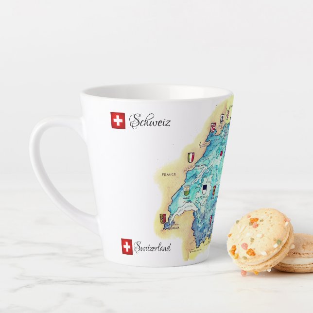 " Switzerland: 2022/today - 26 cantons...          Latte Mug (In Situ)