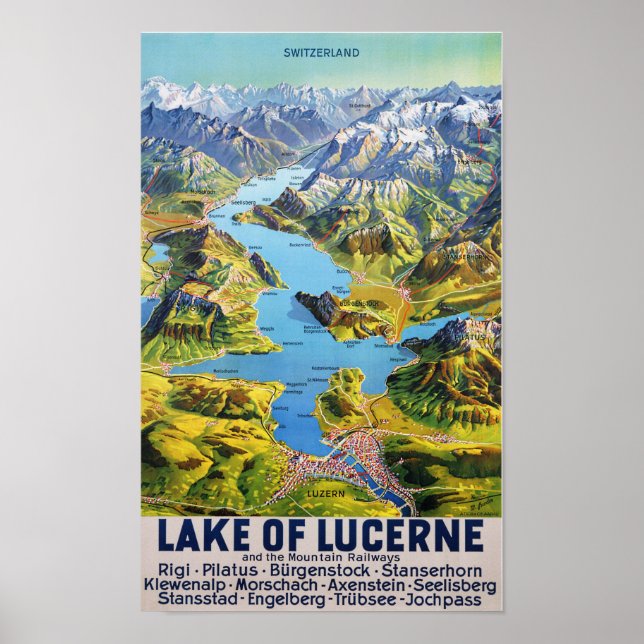 " Switzerland: 2022/today - Lake Lucerne Panorama Poster (Front)