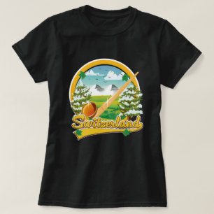 Switzerland alphorn retro travel logo T-Shirt