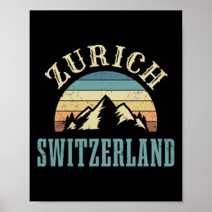 Switzerland Alps Skiing Swiss Mountains Lover Gift Poster