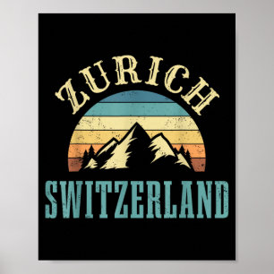 Switzerland alps skiing swiss mountains lover gift poster