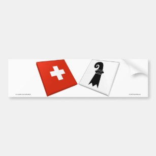 Switzerland and Basel-Stadt Flags Bumper Sticker