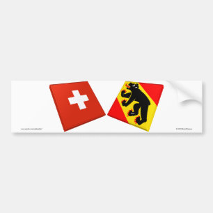 Switzerland and Bern Flags Bumper Sticker