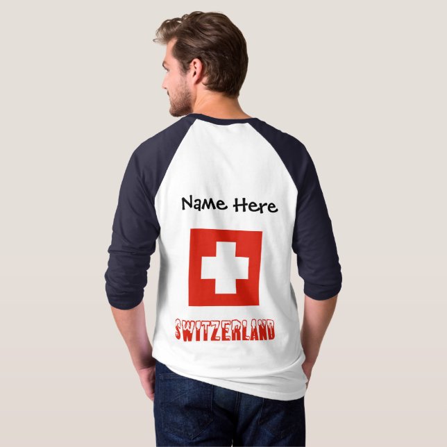 Switzerland and Swiss Flag Personalised  T-Shirt (Back Full)