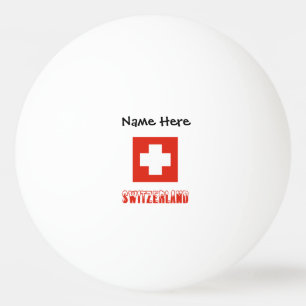 Switzerland and Swiss Flag with Your Name Ping Pong Ball