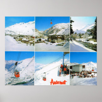 Switzerland, Andermatt winter ski resort Poster