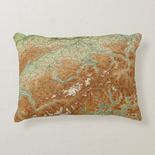 Switzerland Atlas Map Decorative Cushion