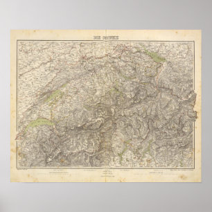 Switzerland Atlas Map Poster