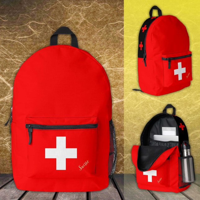 Switzerland, backpack, Swiss Flag / Custom Printed Backpack (Creator Uploaded)