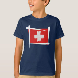 Switzerland Brush Flag T-Shirt