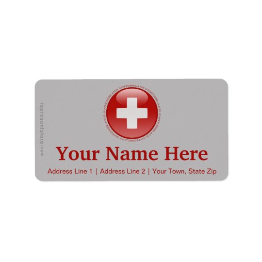 Switzerland Bubble Flag Address Label