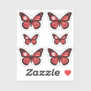 Switzerland butterfly monarch flag