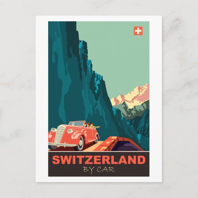 Switzerland by Car Postcard (Front)