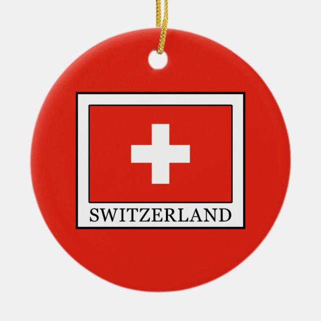 Switzerland Ceramic Ornament (Front)