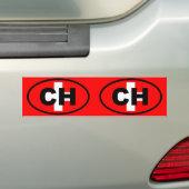 Switzerland CH European oval Bumper Sticker (On Car)