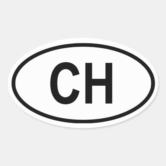 Switzerland "CH" Oval Sticker (Front)