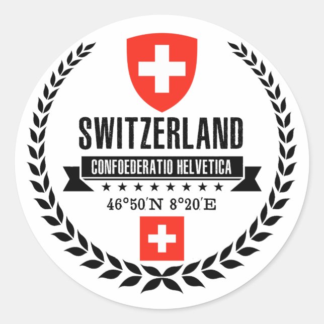 Switzerland Classic Round Sticker (Front)