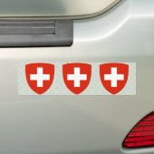 Switzerland Coat of Arms detail Bumper Sticker (On Car)
