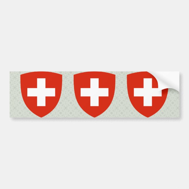 Switzerland Coat of Arms detail Bumper Sticker (Front)