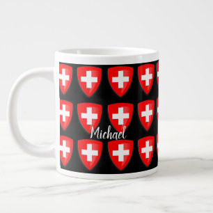 Switzerland coat of arms flag personal souvenir large coffee mug
