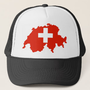 switzerland country flag map swiss symbol trucker hat