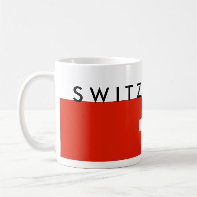 Switzerland country flag swiss nation symbol coffee mug (Left)